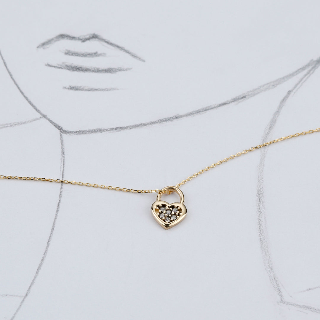 Heart Lock Necklace Minimal