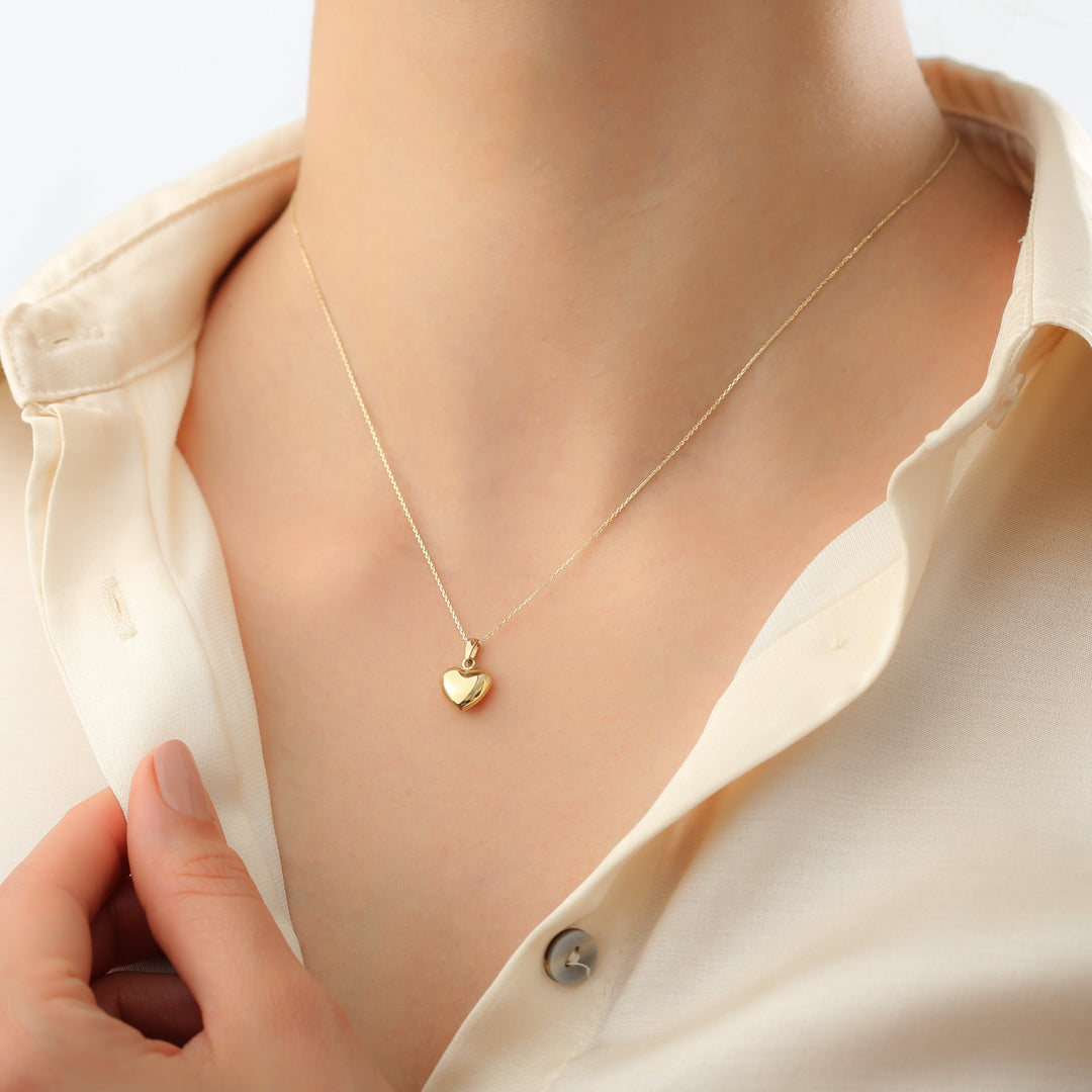 Gold Heart Necklace Minimalist