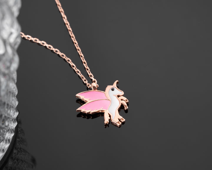 Pink Unicorn Necklace