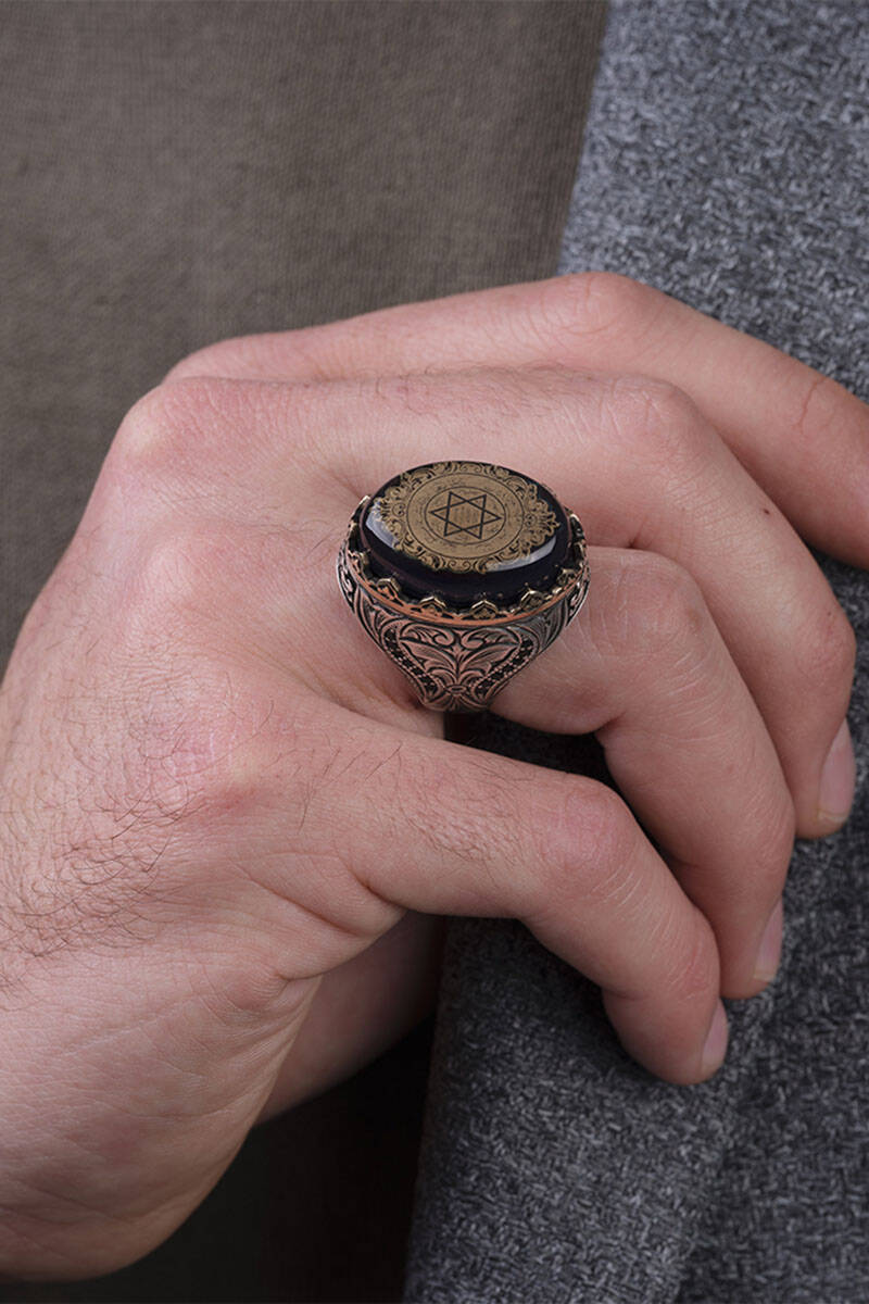 The Seal of Solomon Ring with Gravure - Hulyah London