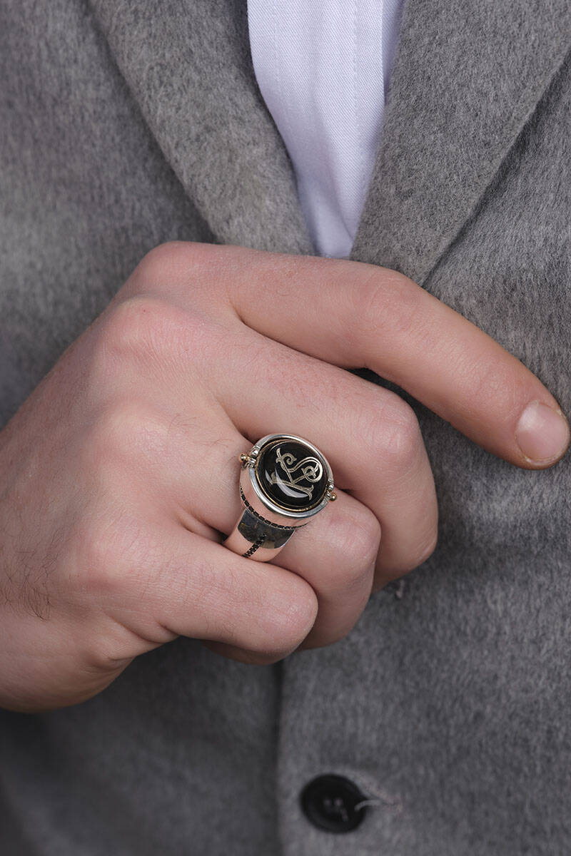 Double Sided Initial Letter Men Ring | Exclusive