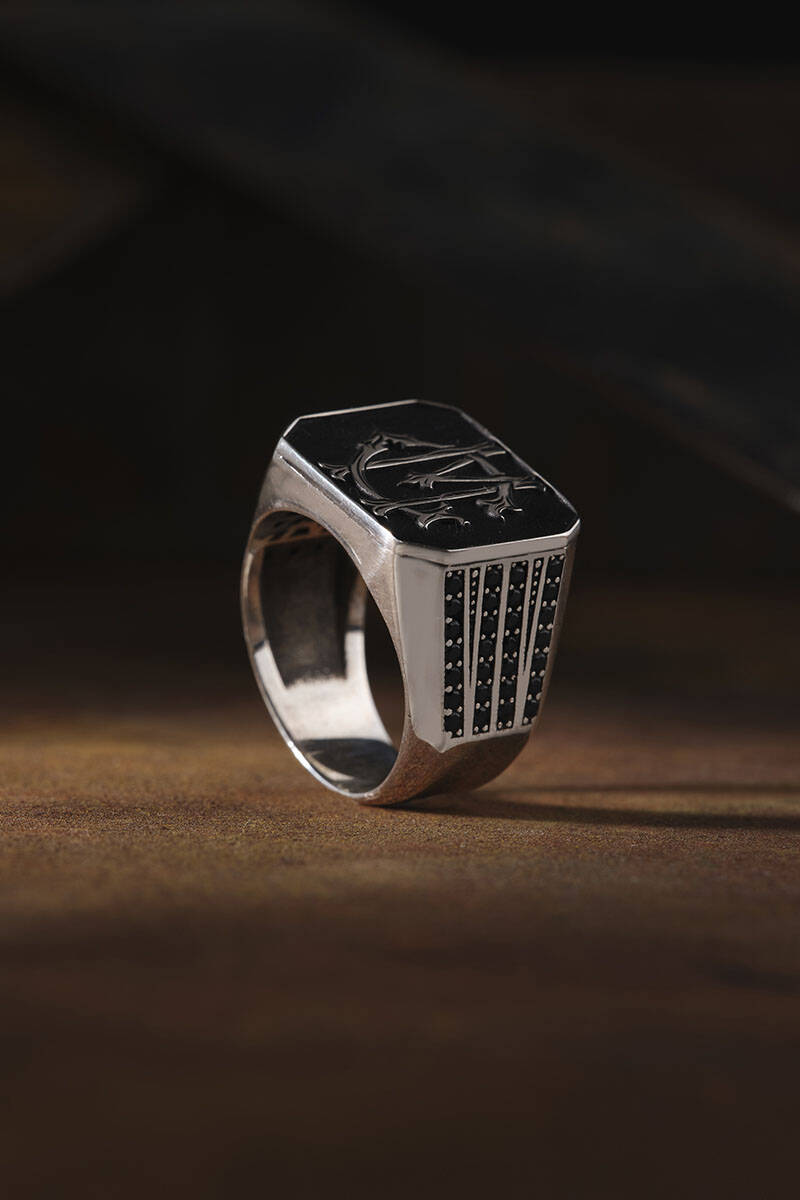 Initial Letter Men Ring | Exclusive