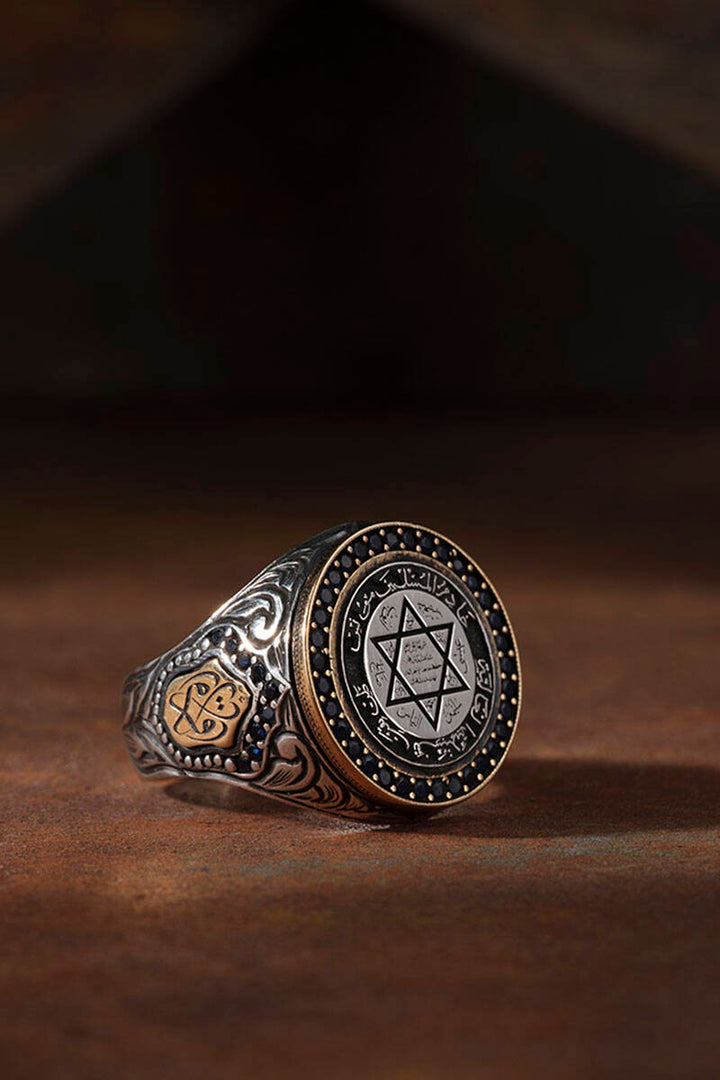 The Seal of Solomon Ring with Gravure - Hulyah London